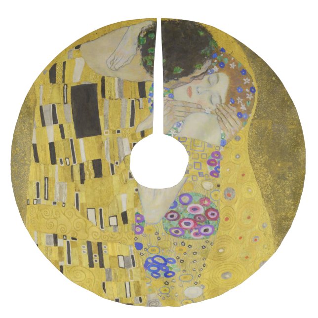 Gustav Klimt - The Kiss Brushed Polyester Tree Skirt (Front)