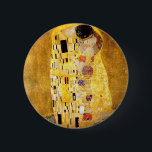Gustav Klimt The Kiss Button<br><div class="desc">Gustav Klimt The Kiss button. Artwork oil paint on canvas from 1907-1908. The Kiss is Gustav Klimt’s best-known painting,  a beautiful work representing the height of his golden period. A perfect gift for lovers of Austrian symbolism,  Gustav Klimt,  and fine art.</div>