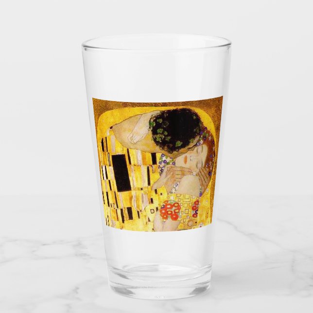 Gustav Klimt The Kiss Classic Painting Glass (Front)