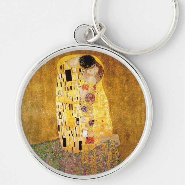 Gustav Klimt The Kiss Classic Painting Key Ring (Front)