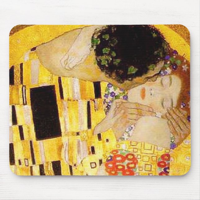 Gustav Klimt The Kiss Classic Painting Mouse Pad (Front)