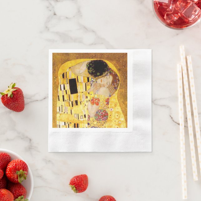 Gustav Klimt The Kiss Classic Painting Napkin (Insitu)