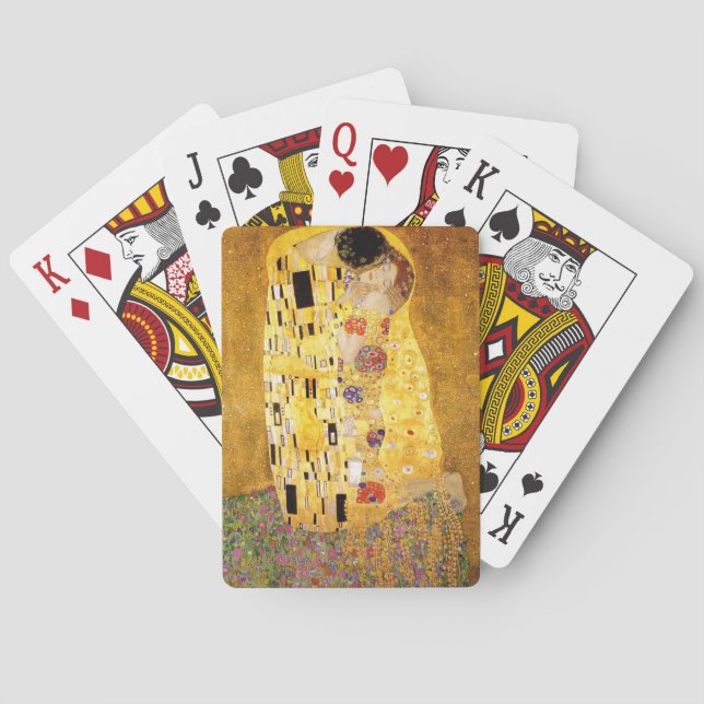Gustav Klimt The Kiss Classic Painting Playing Cards (Back)