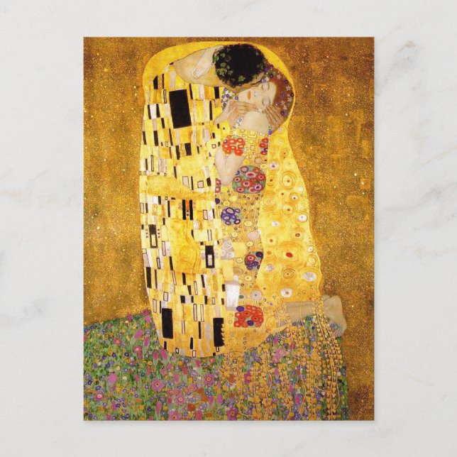 Gustav Klimt The Kiss Classic Painting Postcard (Front)