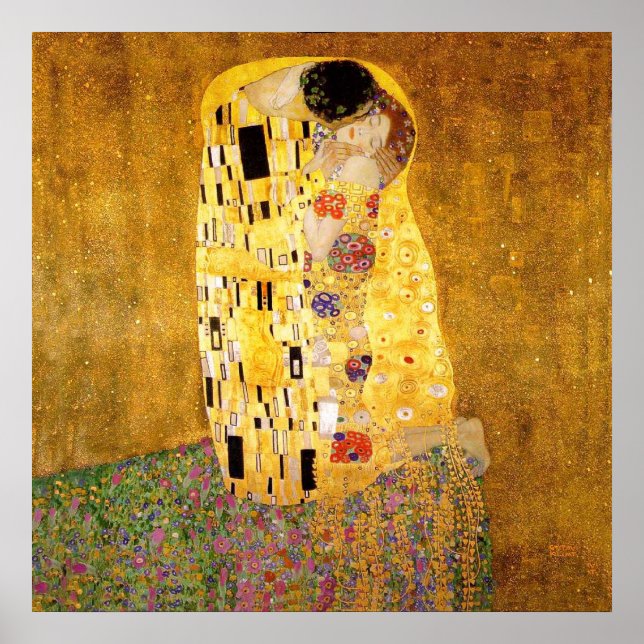 Gustav Klimt The Kiss Classic Painting Poster (Front)