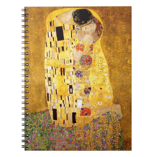 Gustav Klimt The Kiss Classic Painting Spiral Notebook (Front)