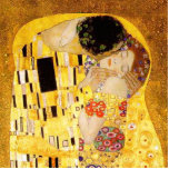 Gustav Klimt The Kiss Classic Painting Standing Photo Sculpture<br><div class="desc">Gustav Klimt The Kiss Gustav Klimt used real gold in his beautiful work of art nouveau women and decorative art. This Klimt painting was called "The Kiss" and is the most well-known art nouveau work he ever painted. The Gustav Klimt painting is of an art nouveau woman and man in...</div>