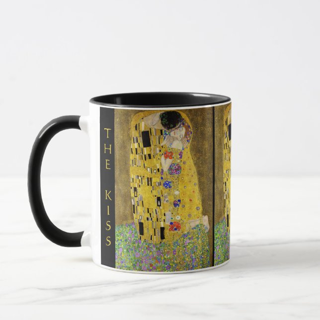 Gustav Klimt – The Kiss – Custom Text Mug (Left)