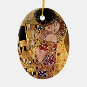 Gustav Klimt: The Kiss (Detail) Ceramic Tree Decoration