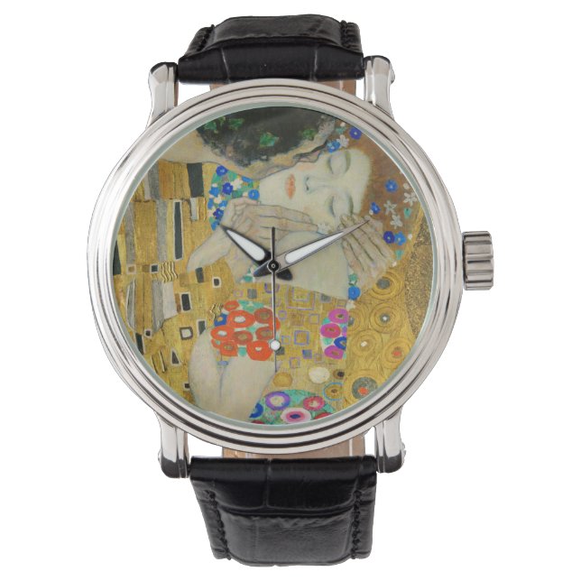 Gustav Klimt The Kiss Faces Detail Painting Watch (Front)