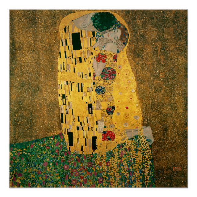 Gustav Klimt The Kiss (Lovers) GalleryHD Vintage Poster (Front)