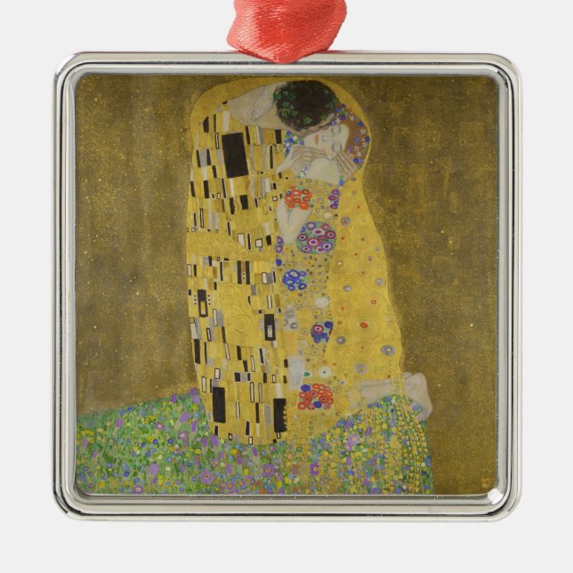 Gustav Klimt "The Kiss" Metal Tree Decoration (Front)
