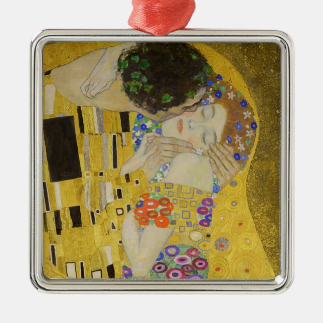 Gustav Klimt - The Kiss Metal Tree Decoration (Front)