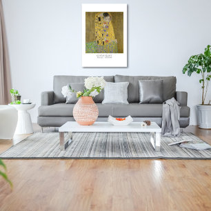 Gustav Klimt The Kiss Painting - Famous Classical  Canvas Print