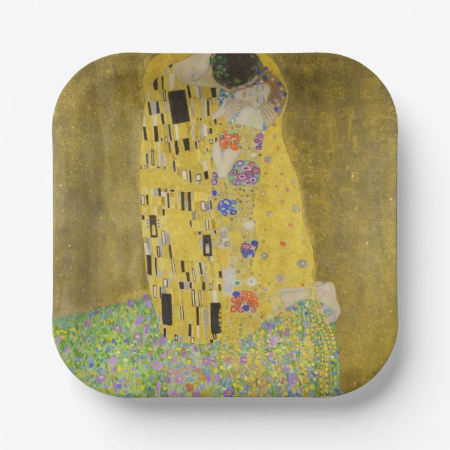Gustav Klimt - The Kiss Paper Plate (Front)