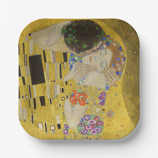 Gustav Klimt - The Kiss Paper Plate (Front)