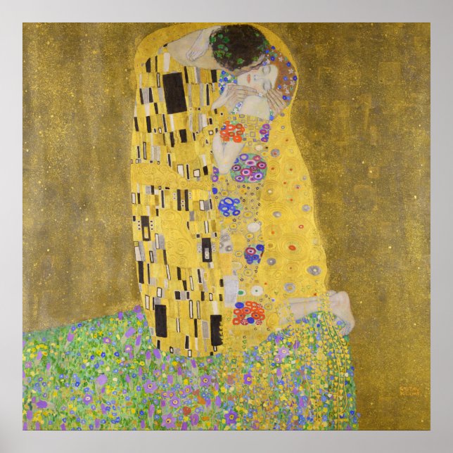 Gustav Klimt The Kiss Restored Vibrant Colour Poster (Front)