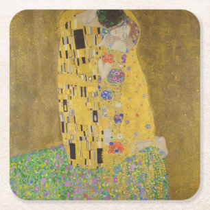 Gustav Klimt The Kiss Square Paper Coaster