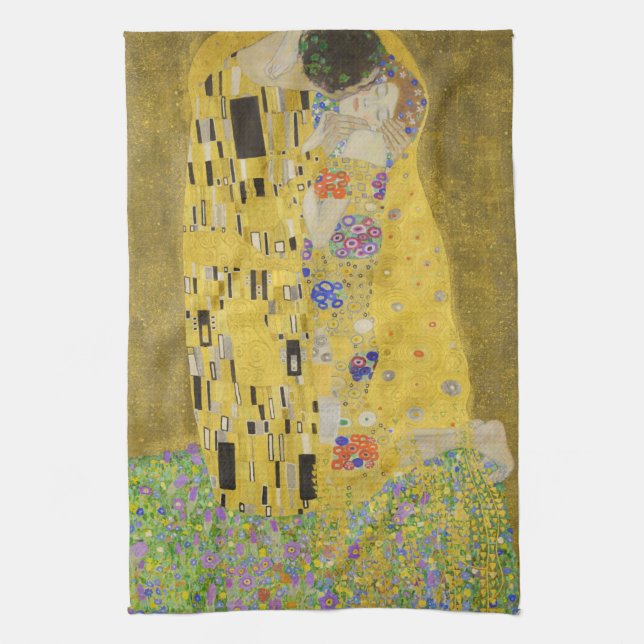 Gustav Klimt - The Kiss Tea Towel (Vertical)