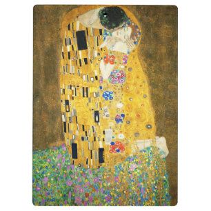 Gustav Klimt The Kiss Vintage Art Nouveau Painting Clipboard