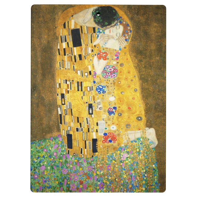 Gustav Klimt The Kiss Vintage Art Nouveau Painting Clipboard (Back)