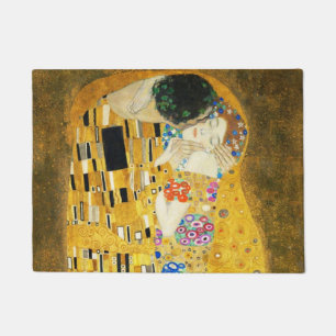 Gustav Klimt The Kiss Vintage Art Nouveau Painting Doormat