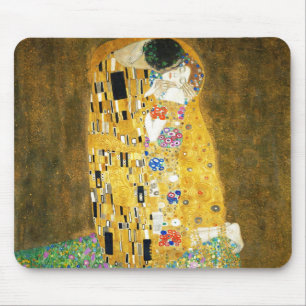 Gustav Klimt The Kiss Vintage Art Nouveau Painting Mouse Pad