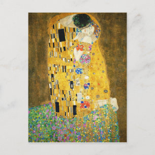 Gustav Klimt The Kiss Vintage Art Nouveau Painting Postcard