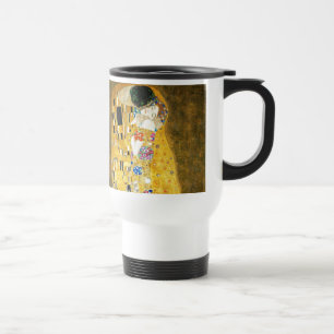 Gustav Klimt The Kiss Vintage Art Nouveau Painting Travel Mug