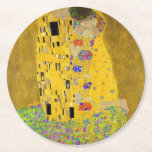 Gustav Klimt The Kiss Zazzle Round Paper Coaster<br><div class="desc">The Kiss painted by Gustav Klimt.</div>