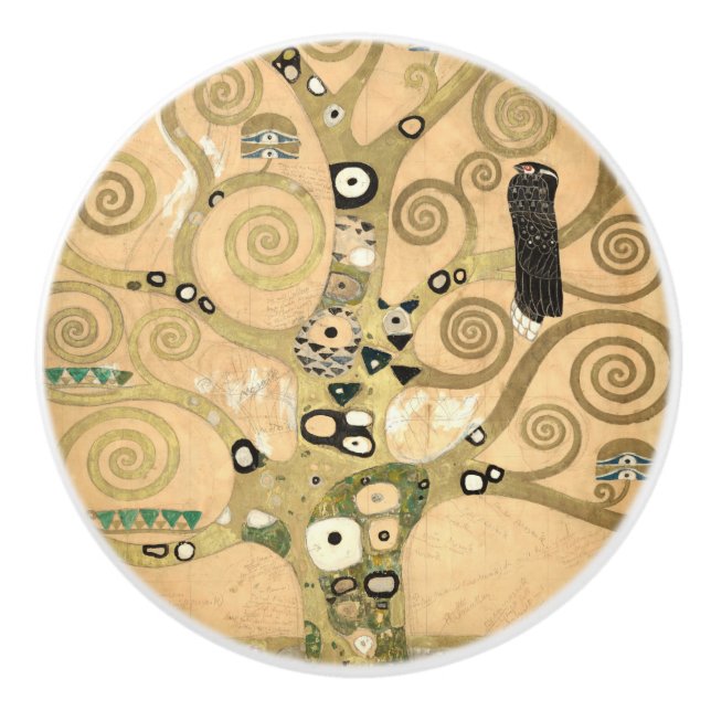Gustav Klimt - The Tree of Life, Stoclet Frieze Ceramic Knob (Front)
