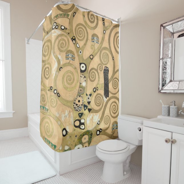 Gustav Klimt - The Tree of Life, Stoclet Frieze Shower Curtain (In Situ)