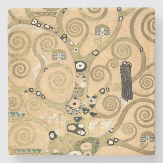 Gustav Klimt - The Tree of Life, Stoclet Frieze Stone Coaster (Front)