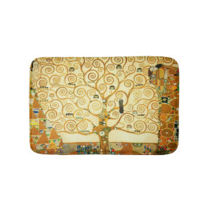 Gustav Klimt The Tree Of Life Vintage Art Nouveau Bath Mat