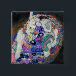 Gustav Klimt - The Virgin 15 Cm Square Badge<br><div class="desc">The Virgin / The Maiden - Gustav Klimt,  Oil on Canvas,  1913</div>