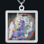 Gustav Klimt - The Virgin Silver Plated Necklace<br><div class="desc">The Virgin / The Maiden - Gustav Klimt,  Oil on Canvas,  1913</div>