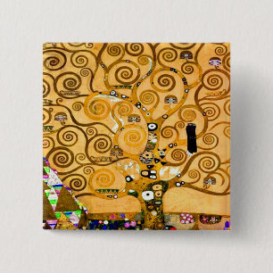 Gustav Klimt Tree of Life 15 Cm Square Badge