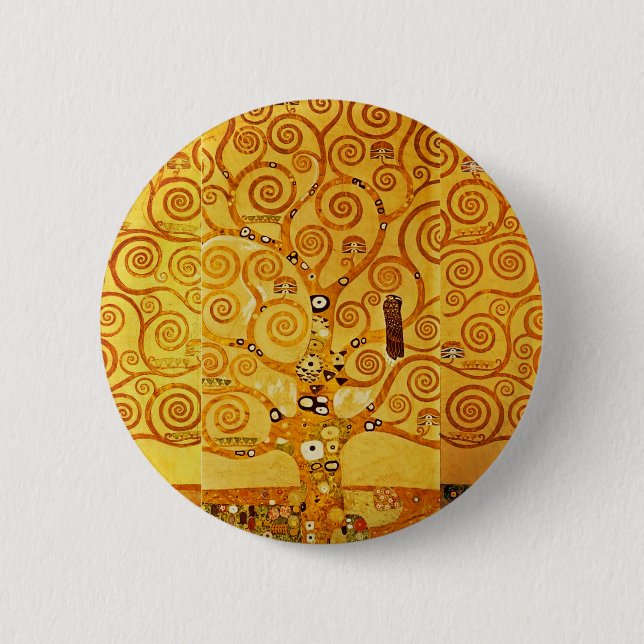 Gustav Klimt Tree of Life: Art Nouveau Symbolist 6 Cm Round Badge (Front)