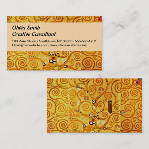 Gustav Klimt Tree of Life: Art Nouveau Symbolist Business Card