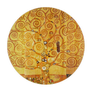 Gustav Klimt Tree of Life: Art Nouveau Symbolist Cutting Board