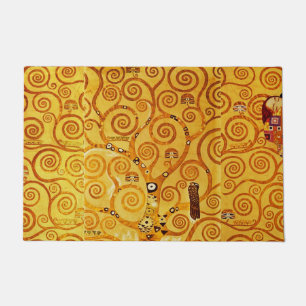 Gustav Klimt Tree of Life: Art Nouveau Symbolist Doormat