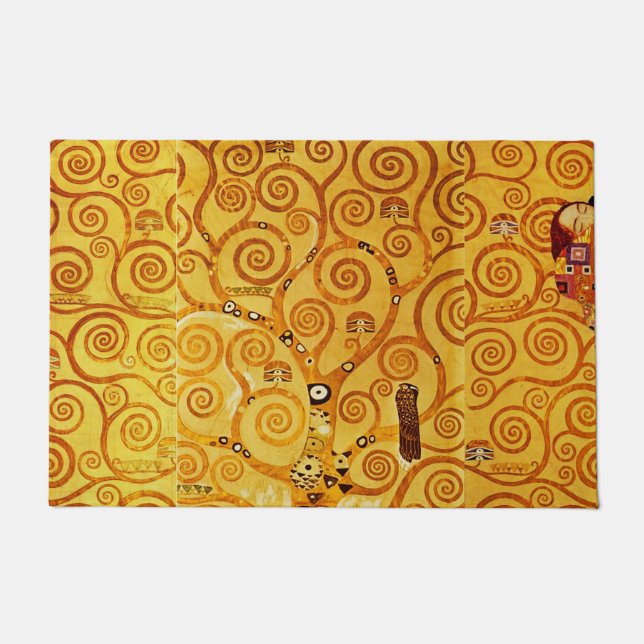 Gustav Klimt Tree of Life: Art Nouveau Symbolist Doormat (Front)