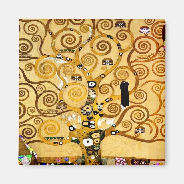 Gustav Klimt Tree of Life: Art Nouveau Symbolist Magnet (Front)