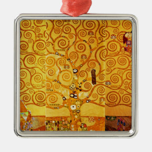 Gustav Klimt Tree of Life: Art Nouveau Symbolist Metal Tree Decoration