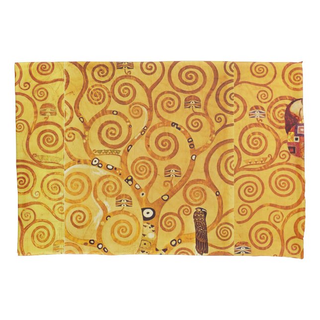 Gustav Klimt Tree of Life: Art Nouveau Symbolist Pillowcase (Front)