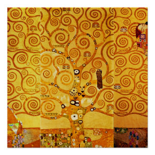 Gustav Klimt Tree of Life: Art Nouveau Symbolist Poster