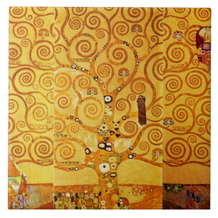 Gustav Klimt Tree of Life: Art Nouveau Symbolist Tile