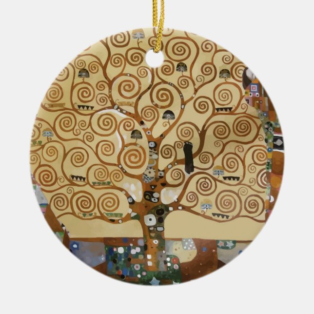 Gustav Klimt Tree Of Life Ceramic Tree Decoration (Front)