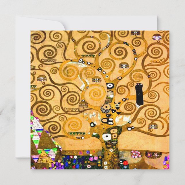 Gustav Klimt Tree of Life Invitation (Front)