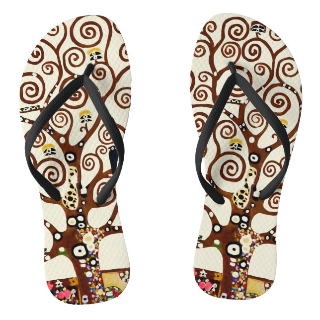Gustav Klimt, Tree of Life Jandals (Footbed)
